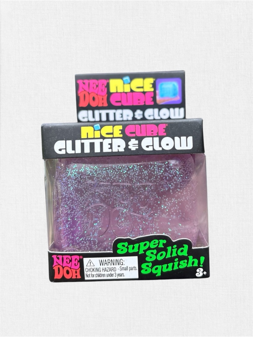 Purple NeeDoh Nice Cube Glitter & Glow Squishy Toy - Picture 3 of 5